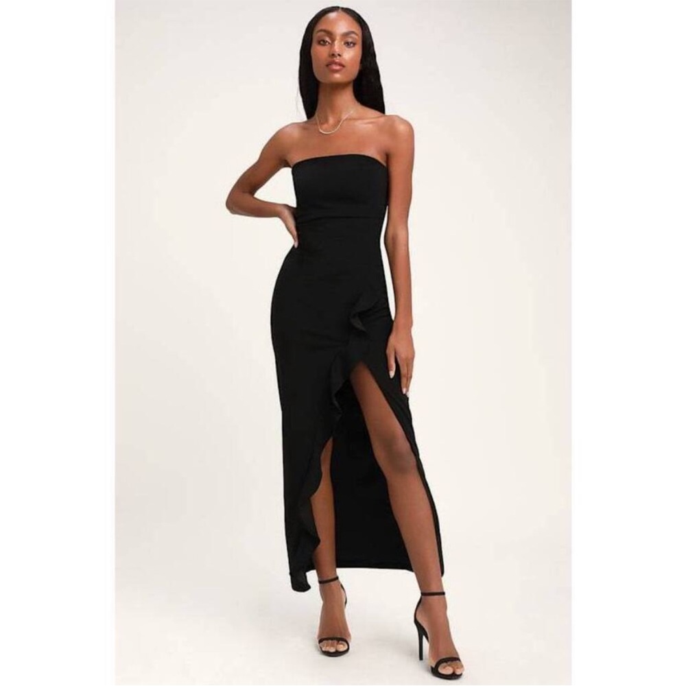 Lulu’s After Hours Black Strapless Dress
